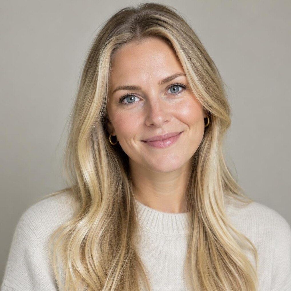 Portrait of a smiling woman with long hair